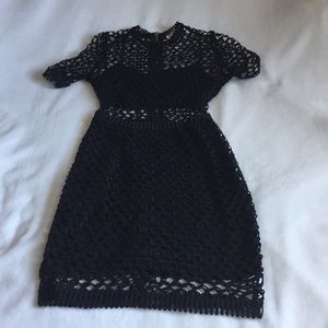 CHARLOTTE RUSSE BLACK NETTED ZIPPER BACK DRESS